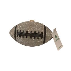 NWT Caleesa Rhinestone Football Clutch